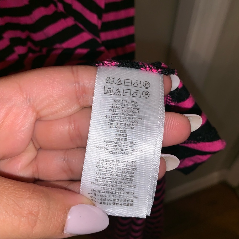 Michael Kors Pink/Black Asymmetrical Hem Dress - Picture 7 of 8